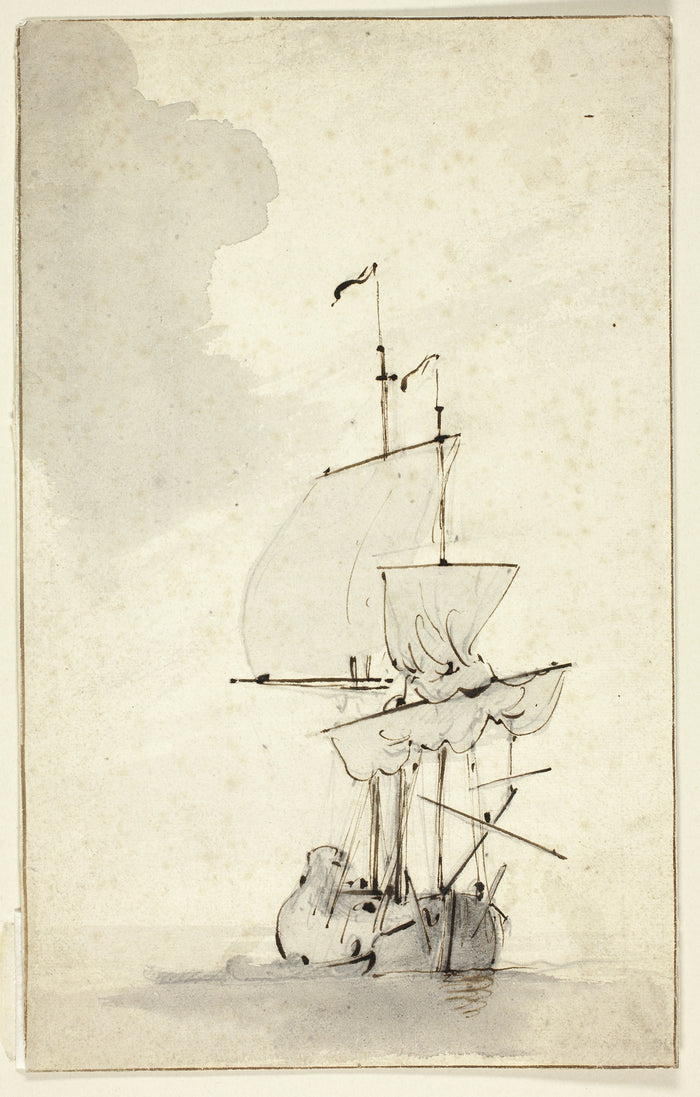 A Brig: Willem van de Velde, II,16x12