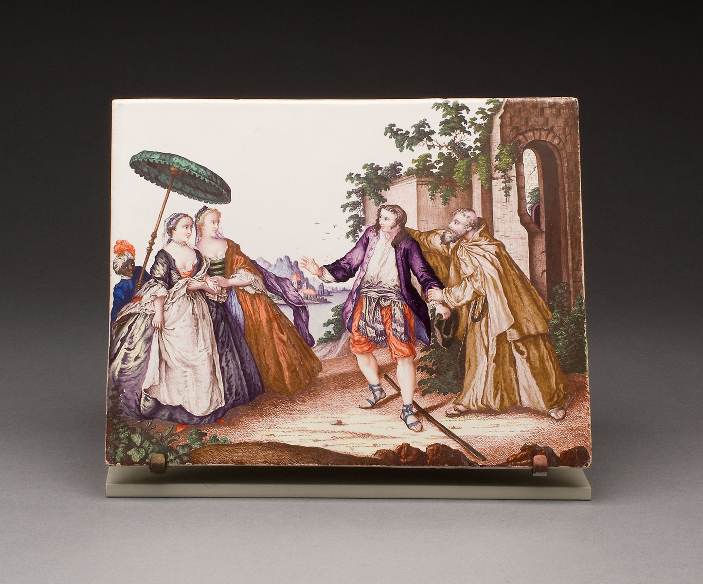 Plaque -  The Geese of Brother Phillippe (Les Oies du Frere Philippe) -  Künersberg Faience Manufactory,  Poster Print Wall Art