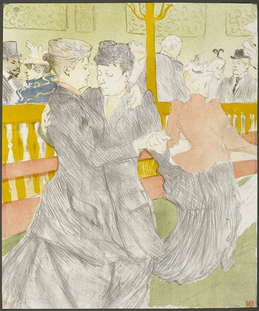 Dance at the Moulin Rouge: Henri de Toulouse-Lautrec,16x12"(A3) Poster