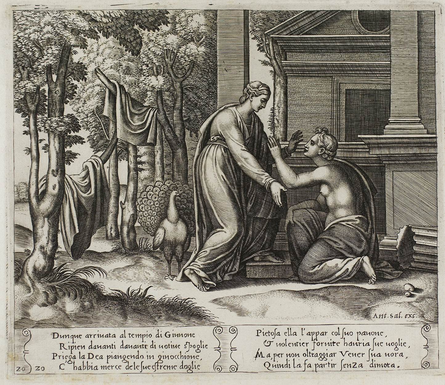 Juno Sending Psyche Away -  Master of the Die (Italian, active c. 1530-1560),  Poster Print Wall Art