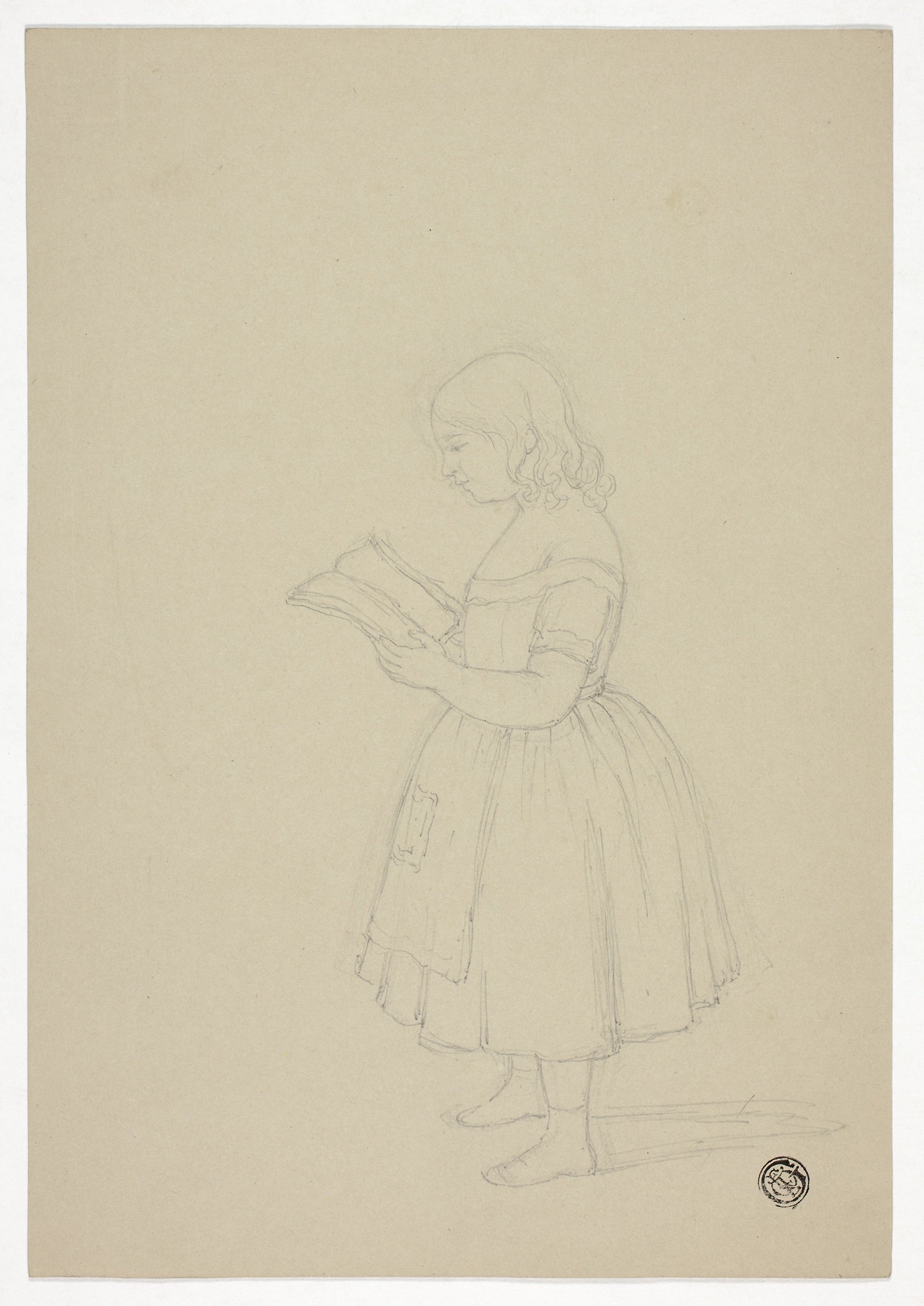 Young Girl Reading: Elizabeth Murray,16x12"(A3) Poster