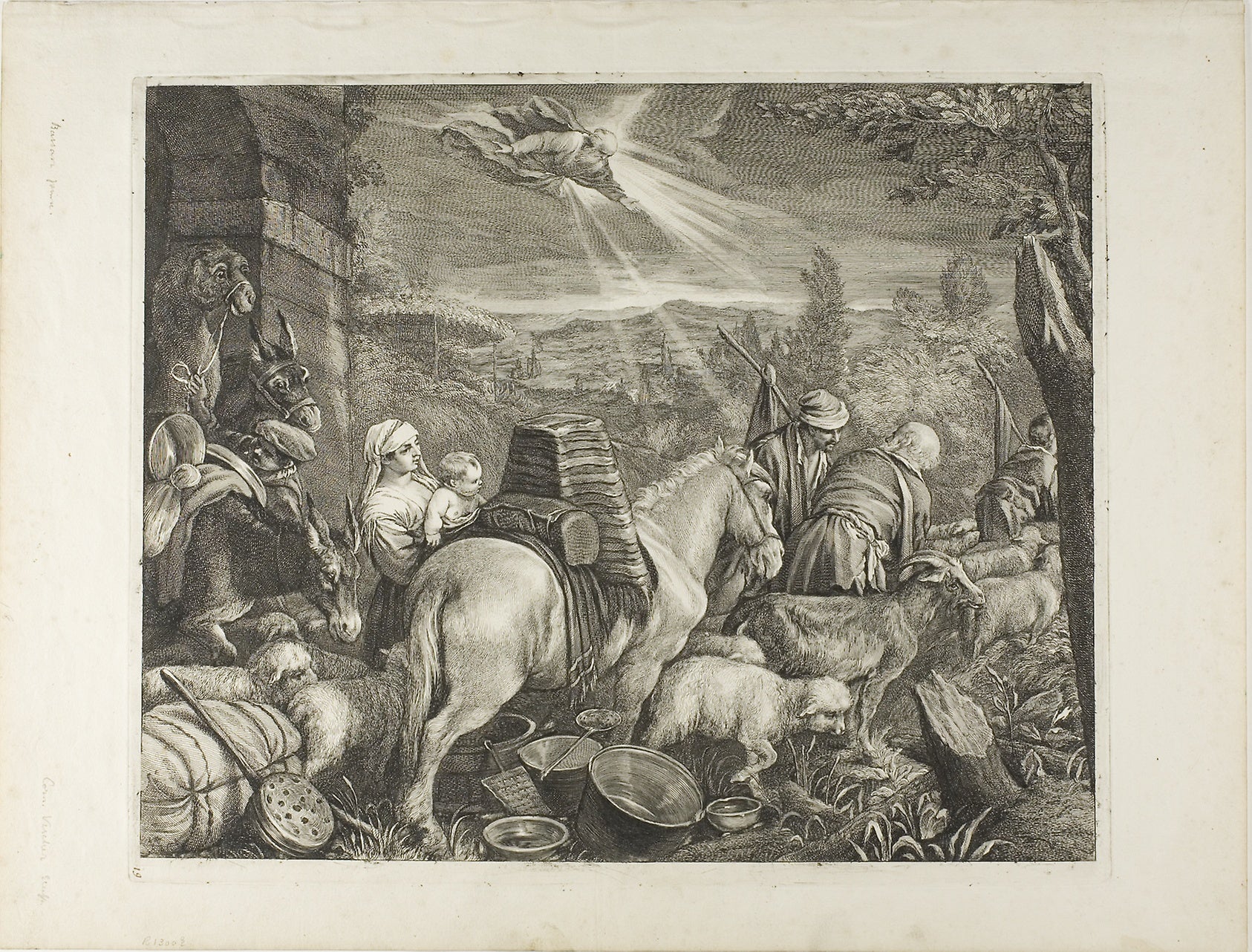 Abraham's Arrival at Sichem: Cornelis Visscher (Dutch, c. 1629-1658),16x12"(A3) Poster