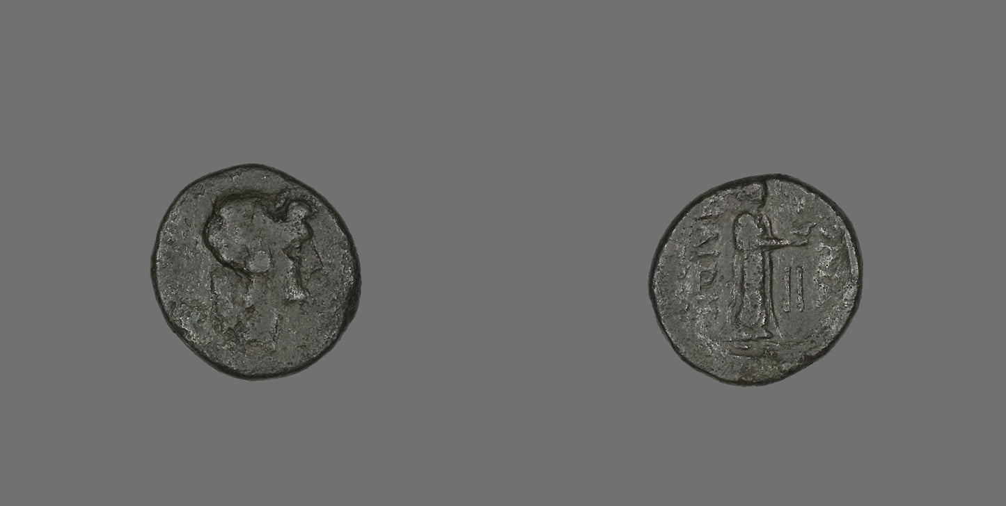 Hexas (Coin) Depicting the God Apollo -  Greek,  Poster Print Wall Art