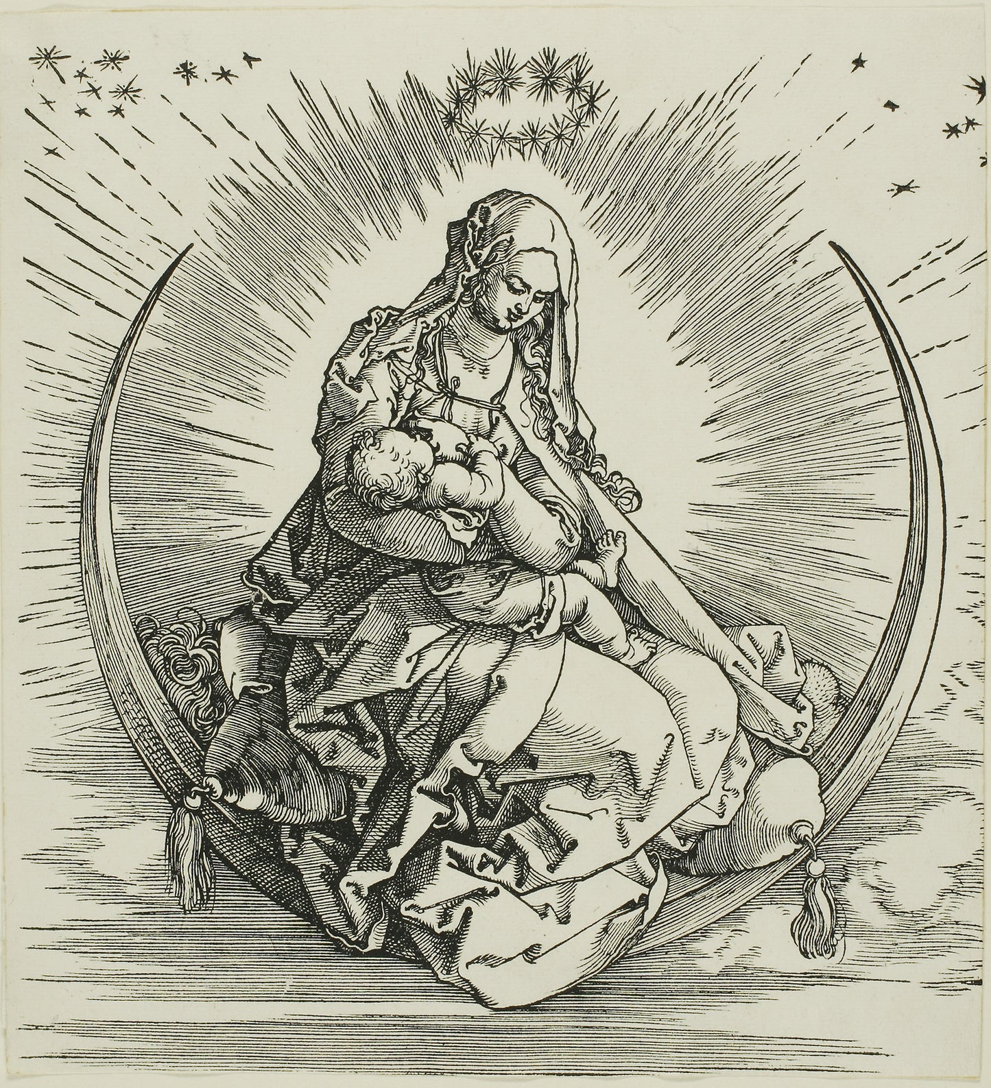 The Virgin on the Crescent, from The Life of the Virgin -  Albrecht Dürer,  Poster Print Wall Art