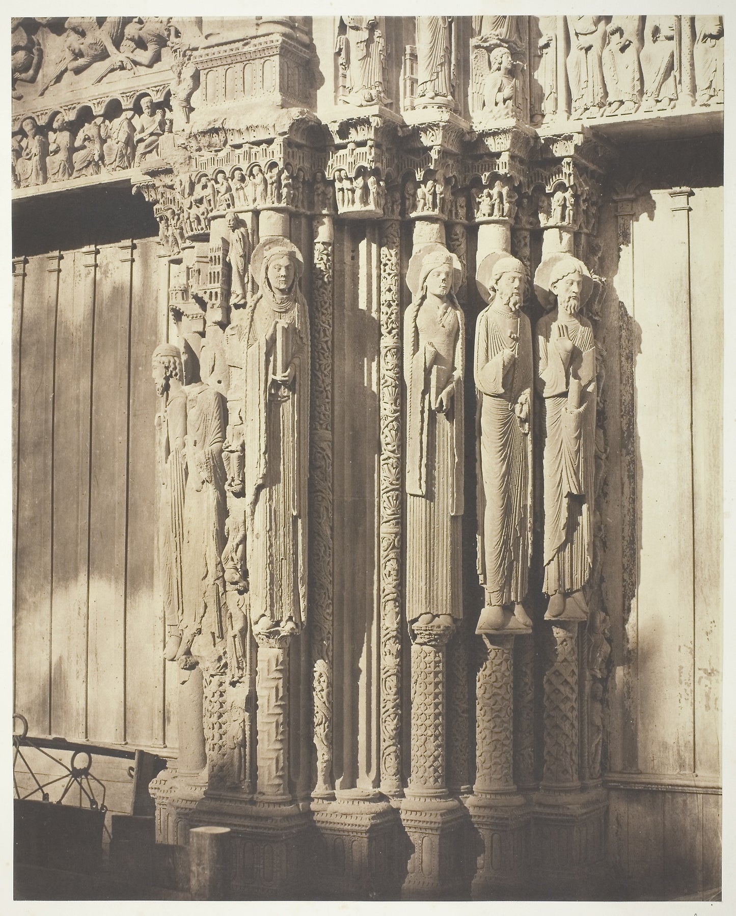 Chartres Cathedral, West Facade; Royal Portal, Central Bay -  Bisson Frères (Louis-Auguste Bisson, French, 1814–1876 and,  Poster Print Wall Art