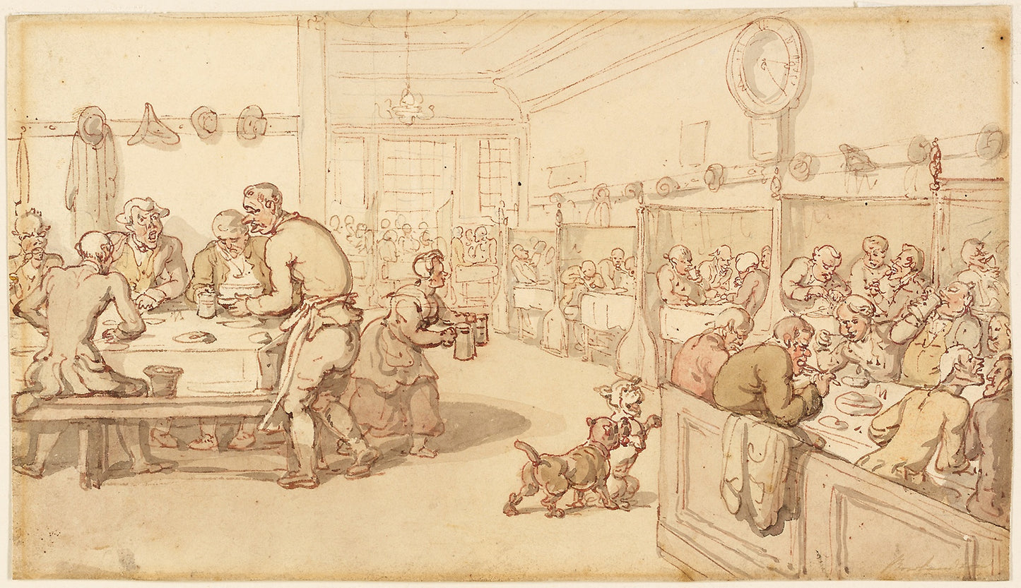 At an Old English Eating House -  Thomas Rowlandson,  Poster Print Wall Art