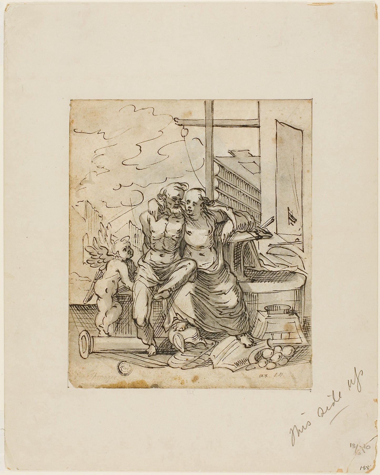 Venus in Vulcan's Forge (recto); Geometry (verso) -  Hermann Weyer (German, c. 1596-1621),  Poster Print Wall Art