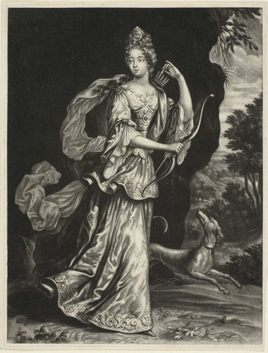 Anne Catharine Mouy, Countess of Broglia, as the Goddess Diana: Pieter Schenk,16x12"(A3) Poster