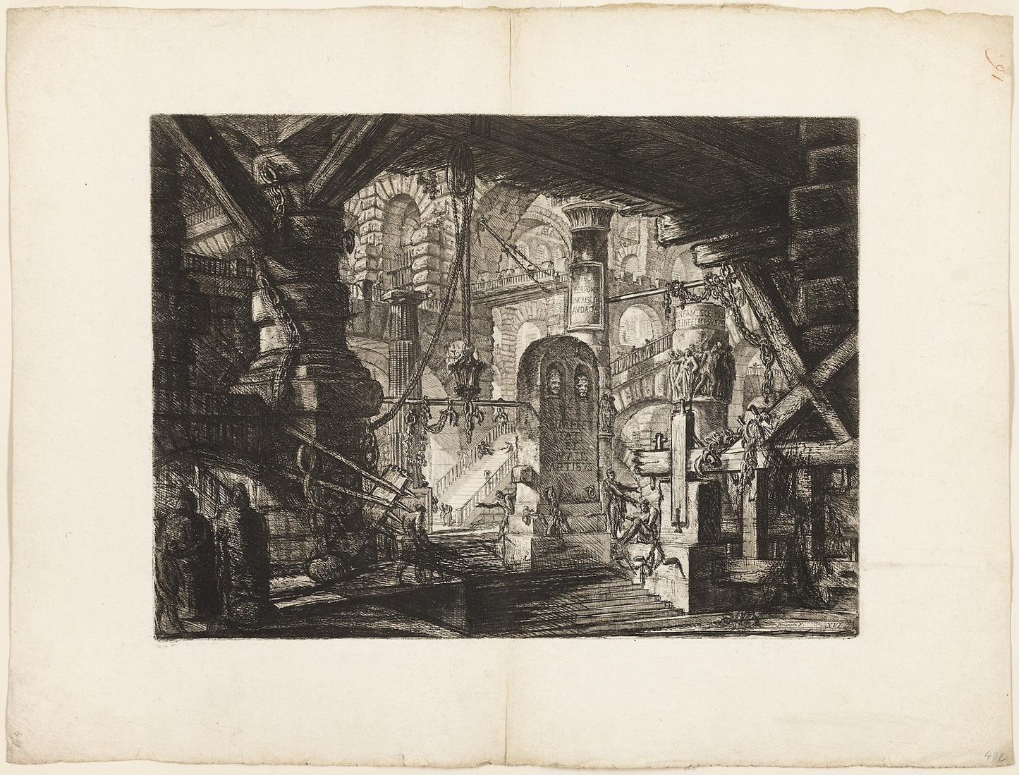 The Pier with Chains, plate 16 from Imaginary Prisons -  Giovanni Battista Piranesi,  Poster Print Wall Art