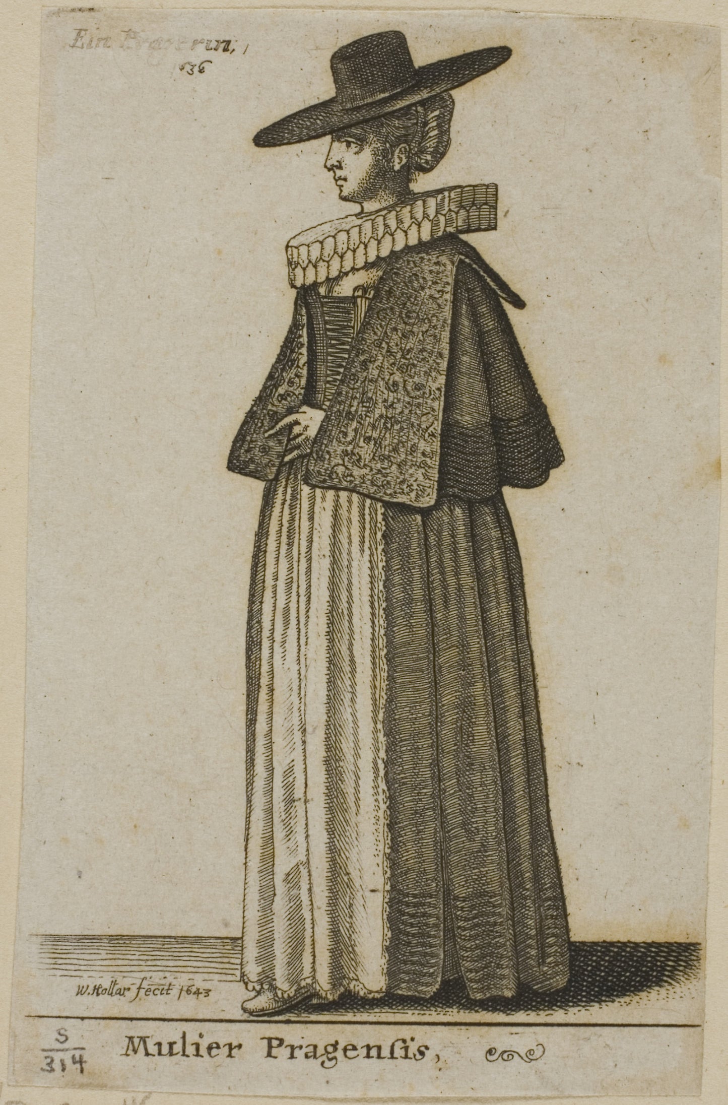 Woman from Prague -  Wenceslaus Hollar,  Poster Print Wall Art