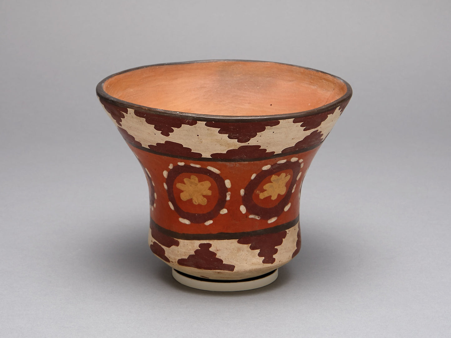 Cup Depicting Repeated Flower-Like Motifs -  Nazca,  Poster Print Wall Art