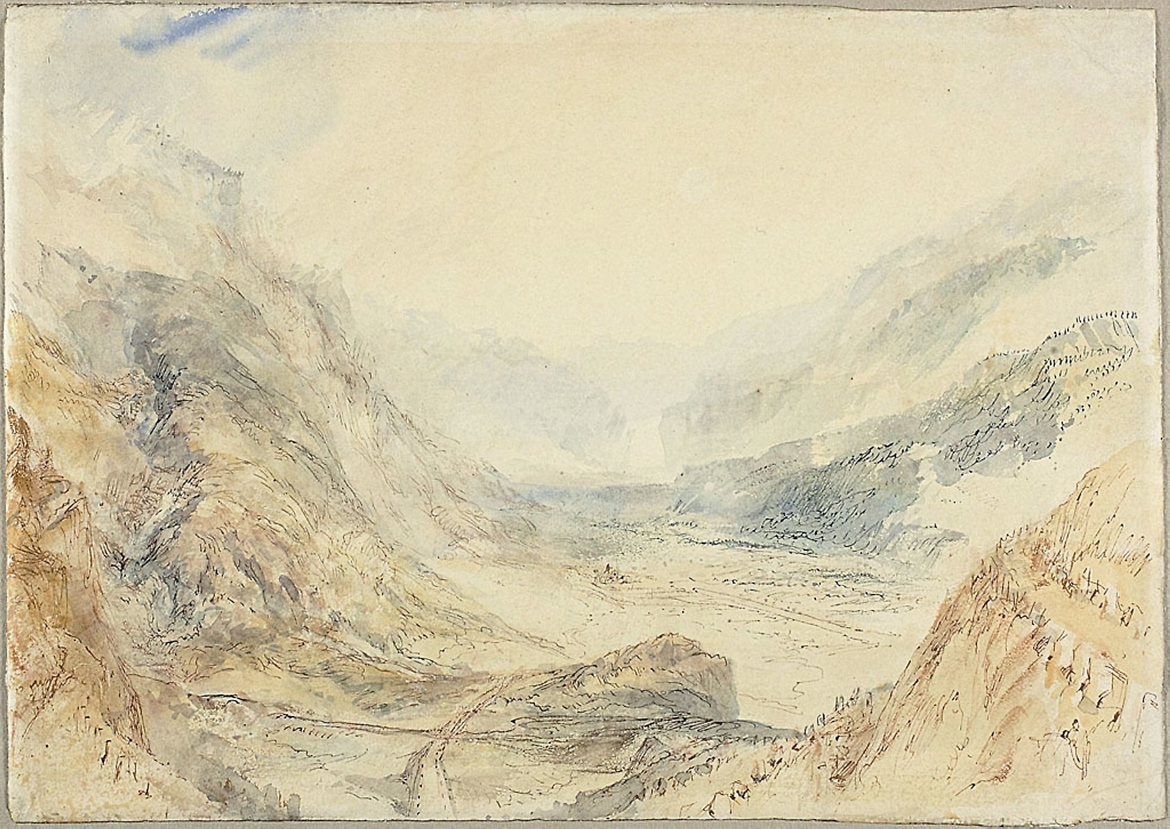 View in the St. Gotthard Pass, Switzerland: Joseph Mallord William Turner,16x12"(A3) Poster