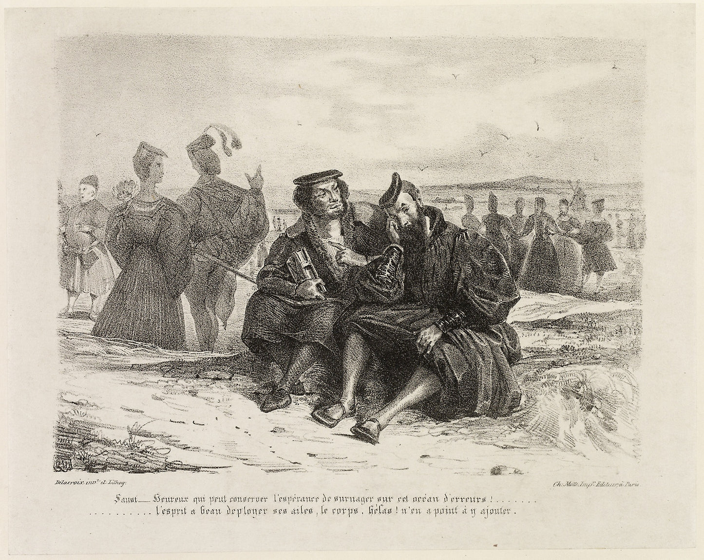 Faust and Wagner -  Eugène Delacroix,  Poster Print Wall Art