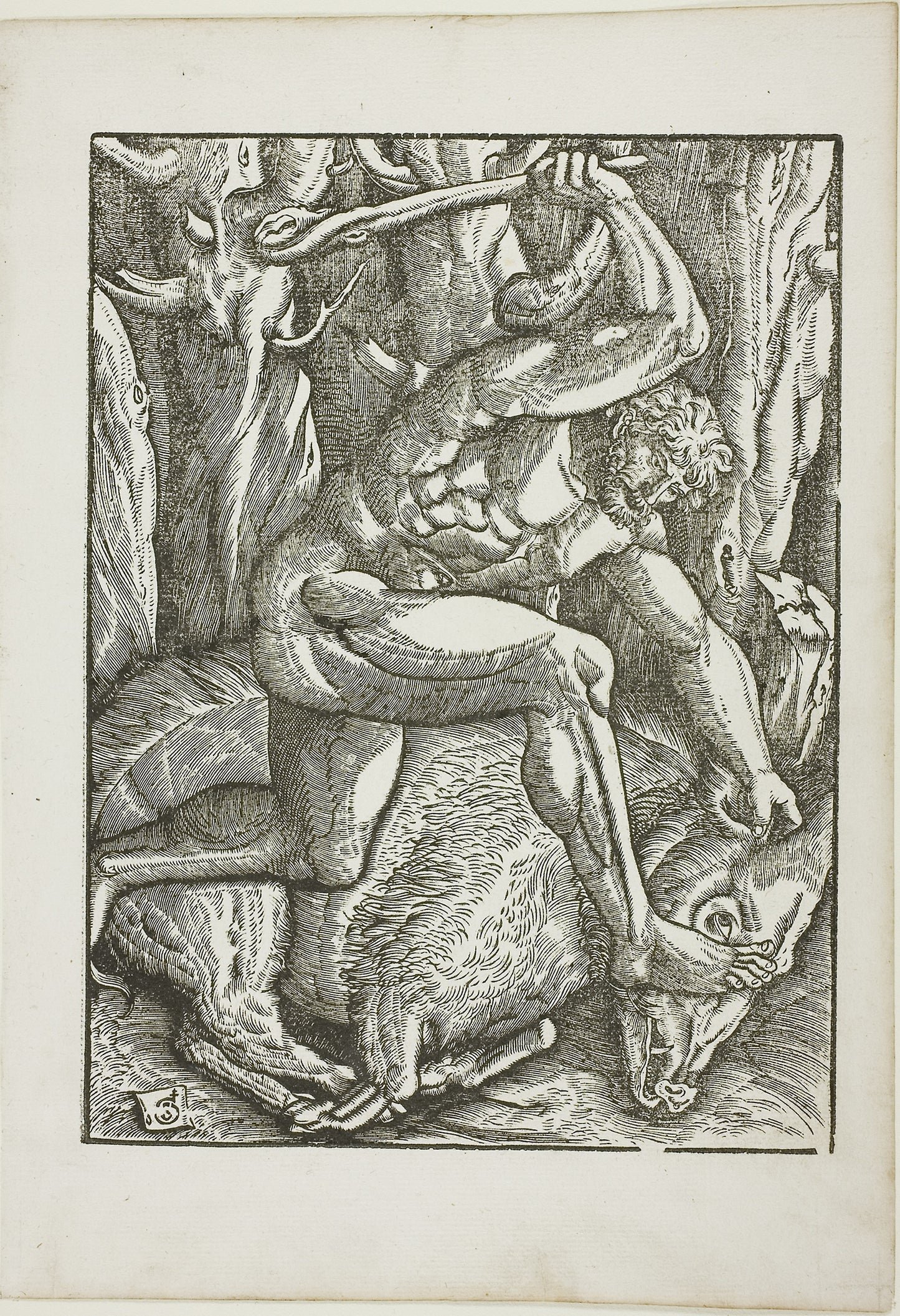 The Labors of Hercules -  Hercules Subduing the Erymanthian Boar -  Gabriel Salmon,  Poster Print Wall Art
