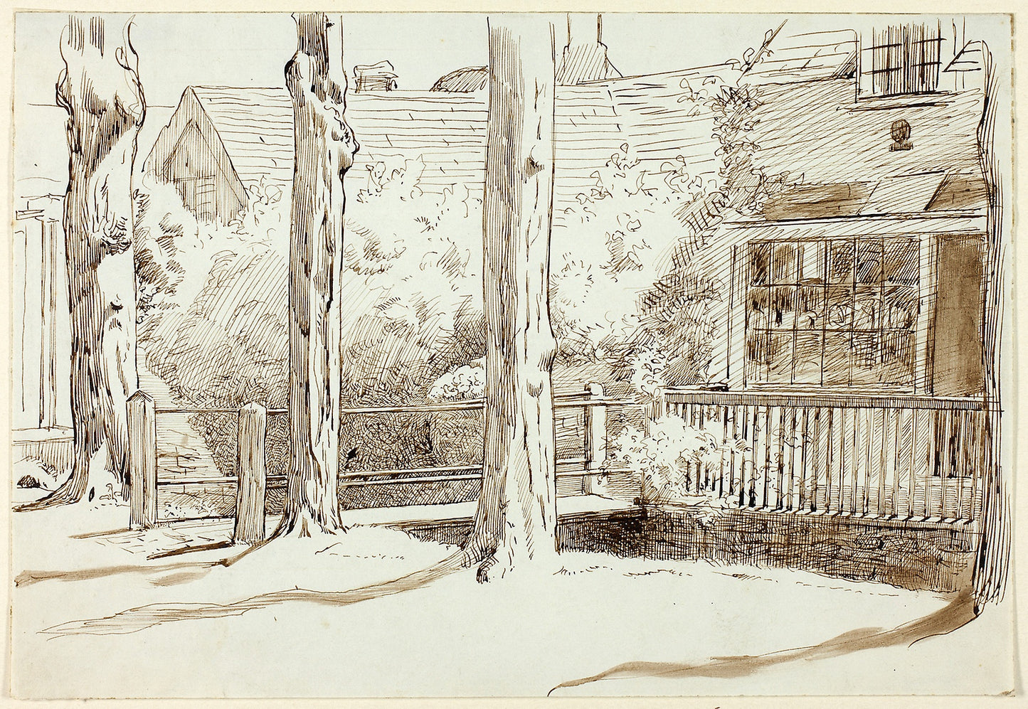 House and Old Trees -  Henry Stacy Marks,  Poster Print Wall Art