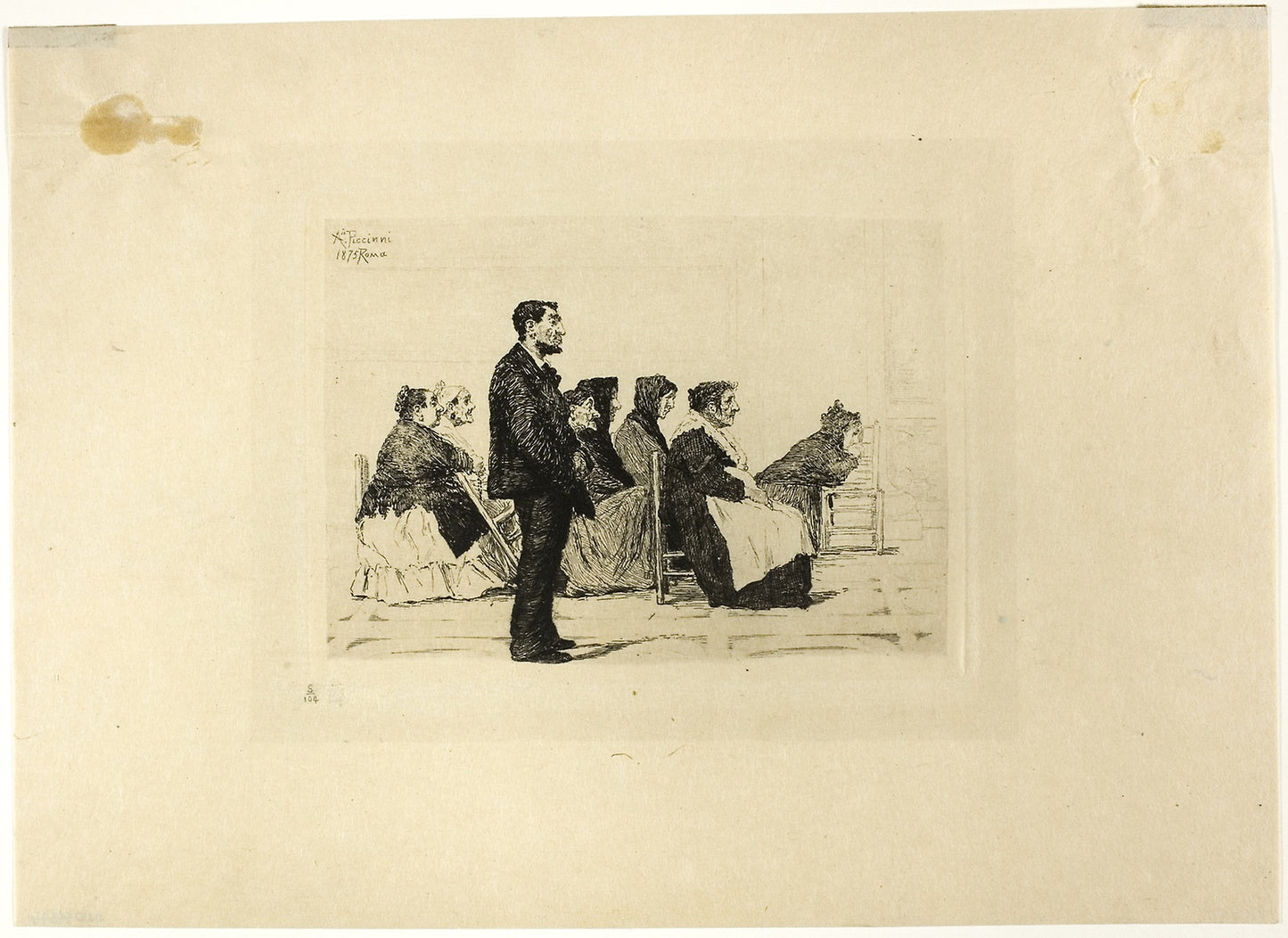 In church -  Antonio Piccinni,  Poster Print Wall Art