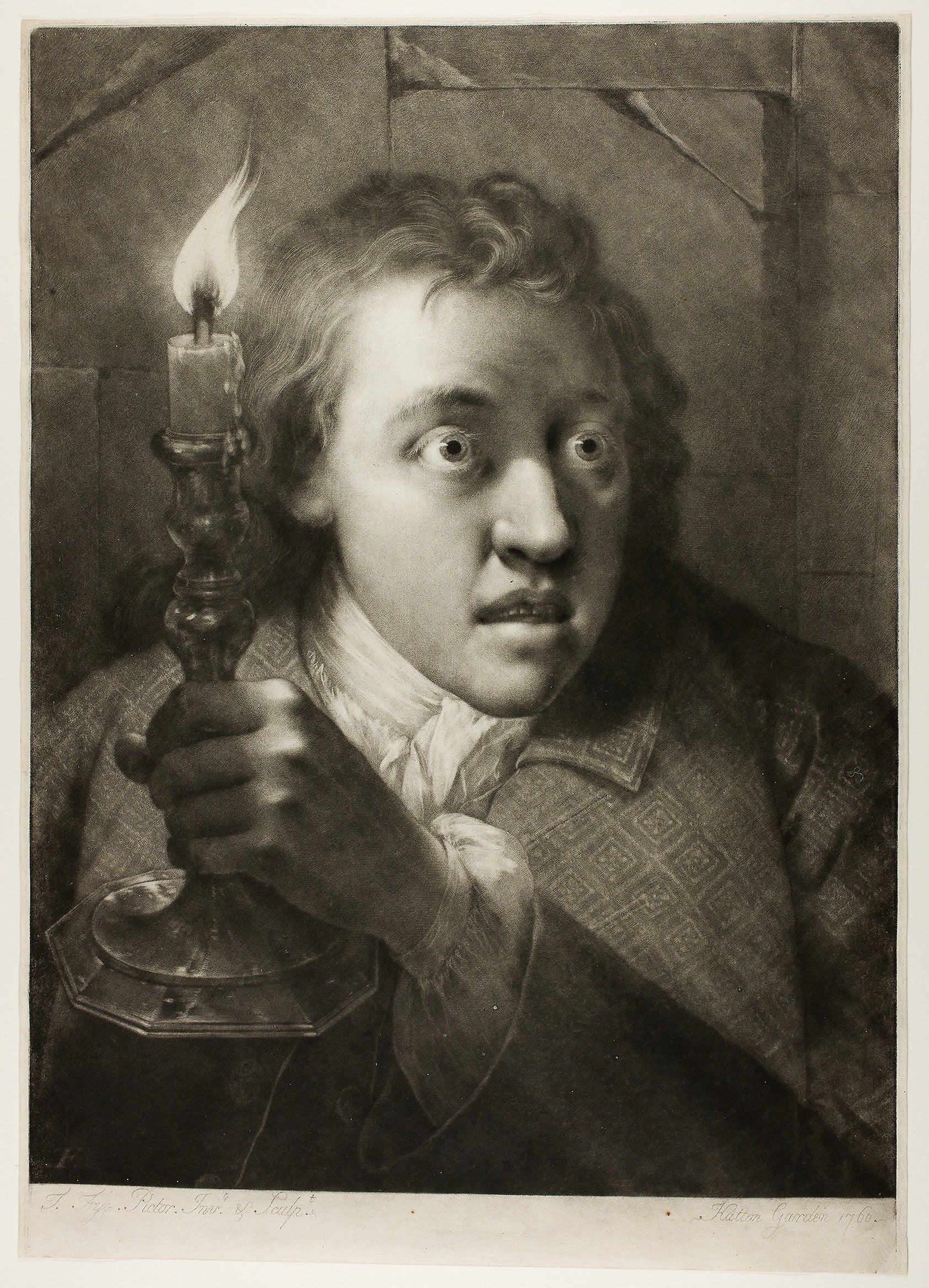 Young Man with a Candle, from Life-Sized Heads: Thomas Frye,16x12"(A3) Poster