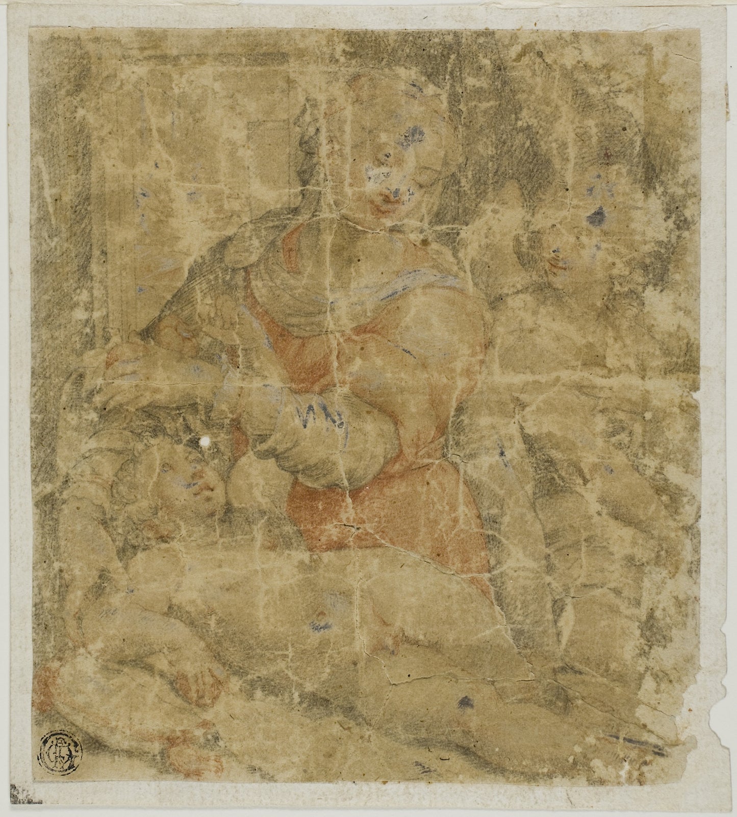 Virgin and Child with Angel -  after Sebastiano del Piombo,  Poster Print Wall Art