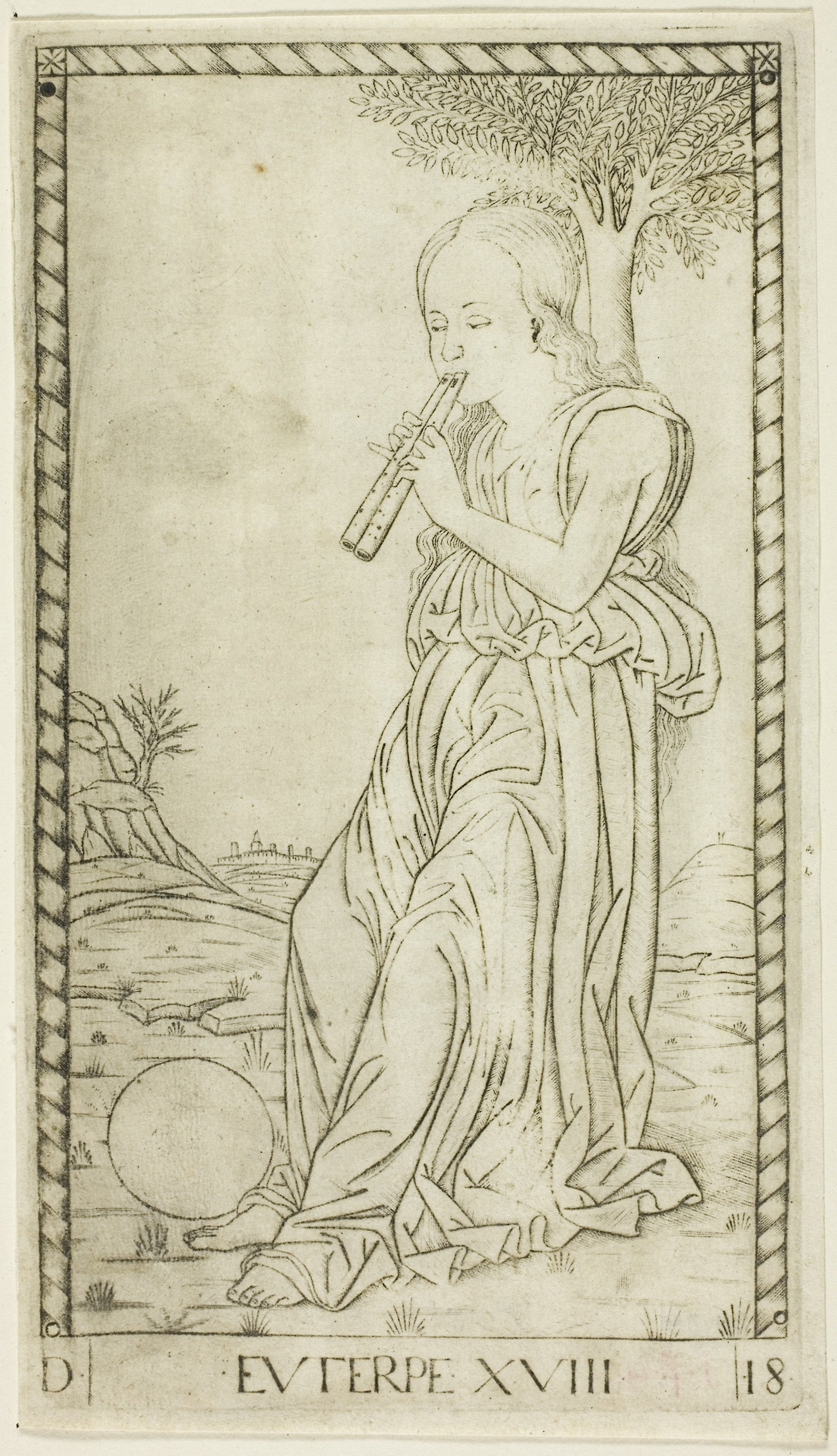 Euterpe, plate eighteen from Apollo and the Muses: Master of the E-Series Tarocchi,16x12"(A3) Poster
