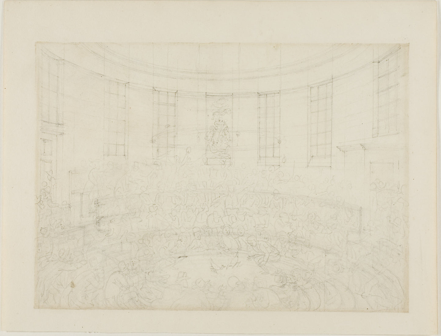 Study for Royal Cock Pit, from Microcosm of London -  Augustus Charles Pugin (English, born France, 1762-1832),  Poster Print Wall Art