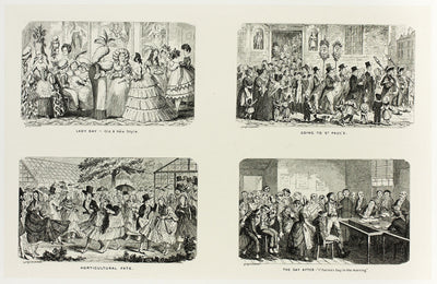 Lady Day - Old & New Style from George Cruikshank's Steel Etchings to The Comic Almanacks: 1835-1853 (top left): George Cruikshank (English, 1792-1878),16x12"(A3) Poster