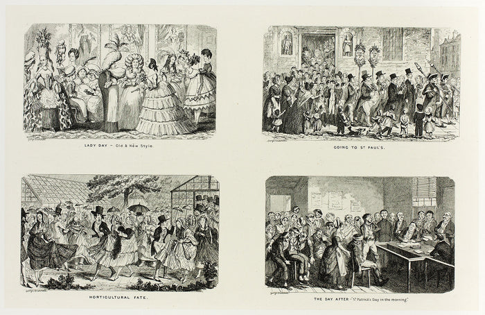 Lady Day - Old & New Style from George Cruikshank's Steel Etchings to The Comic Almanacks: 1835-1853 (top left): George Cruikshank (English, 1792-1878),16x12