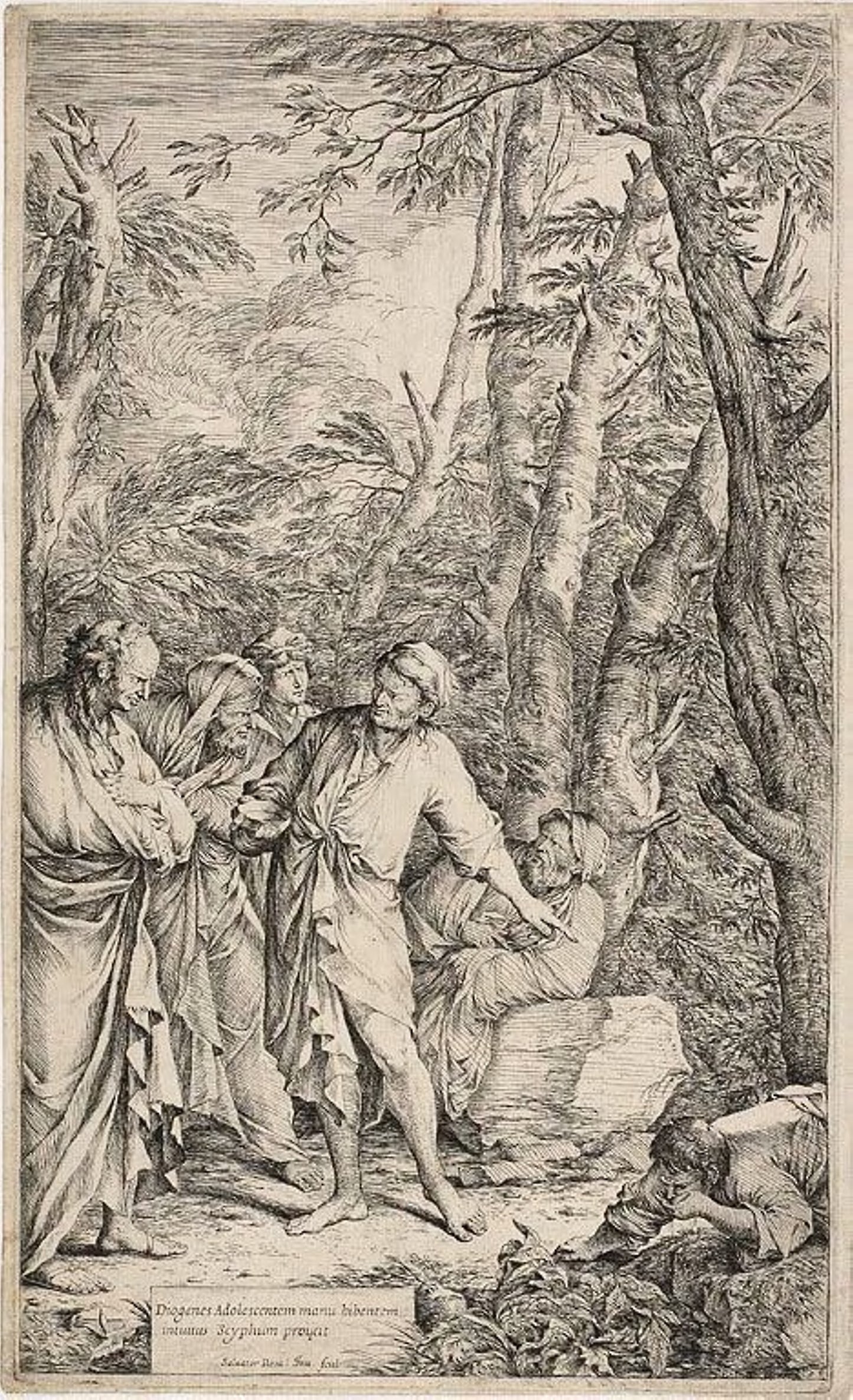 Diogenes Casting Away His Bowl -  Salvator Rosa,  Poster Print Wall Art