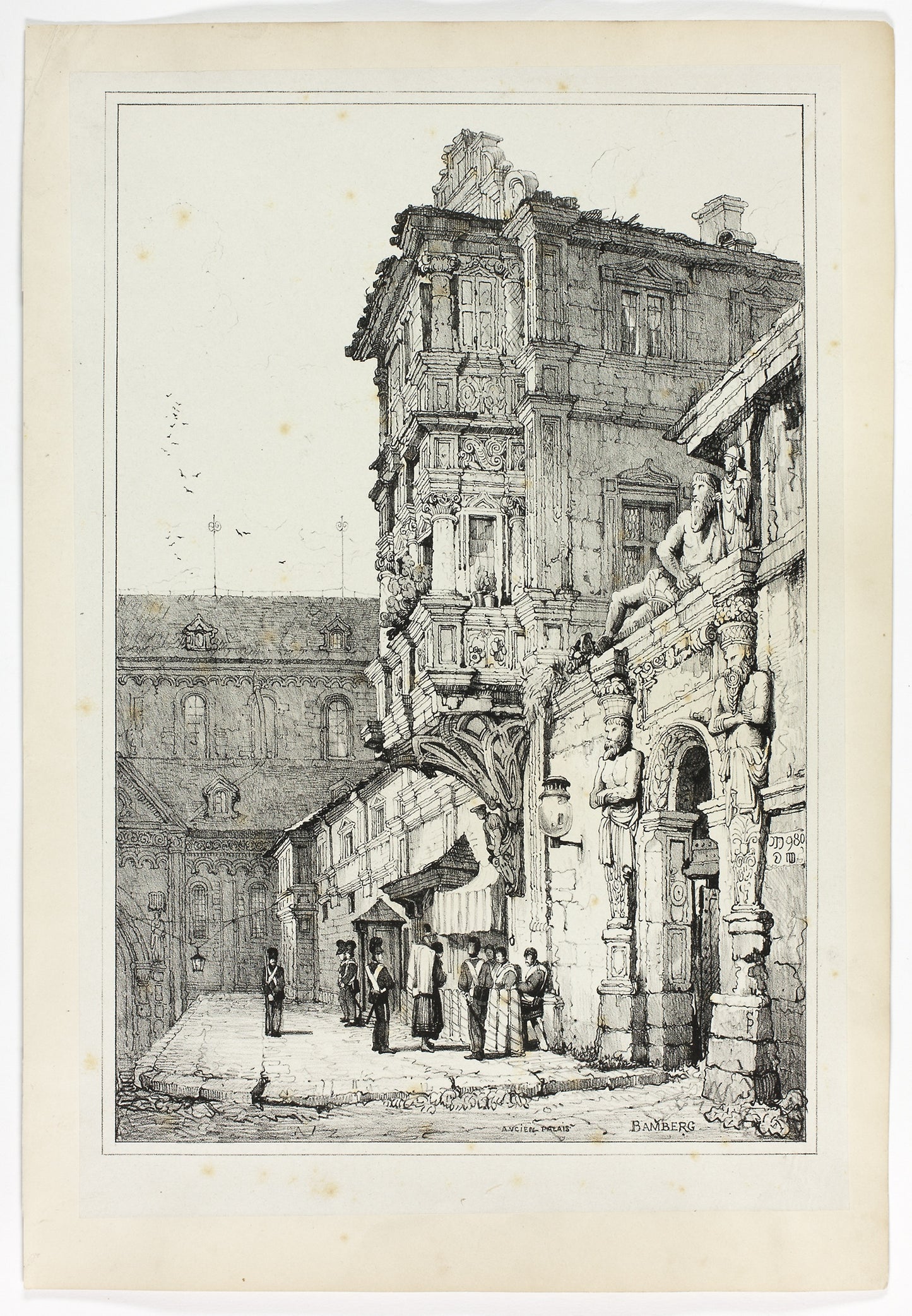 Ancien palais, Bamberg -  Samuel Prout (English, 1783-1852),  Poster Print Wall Art