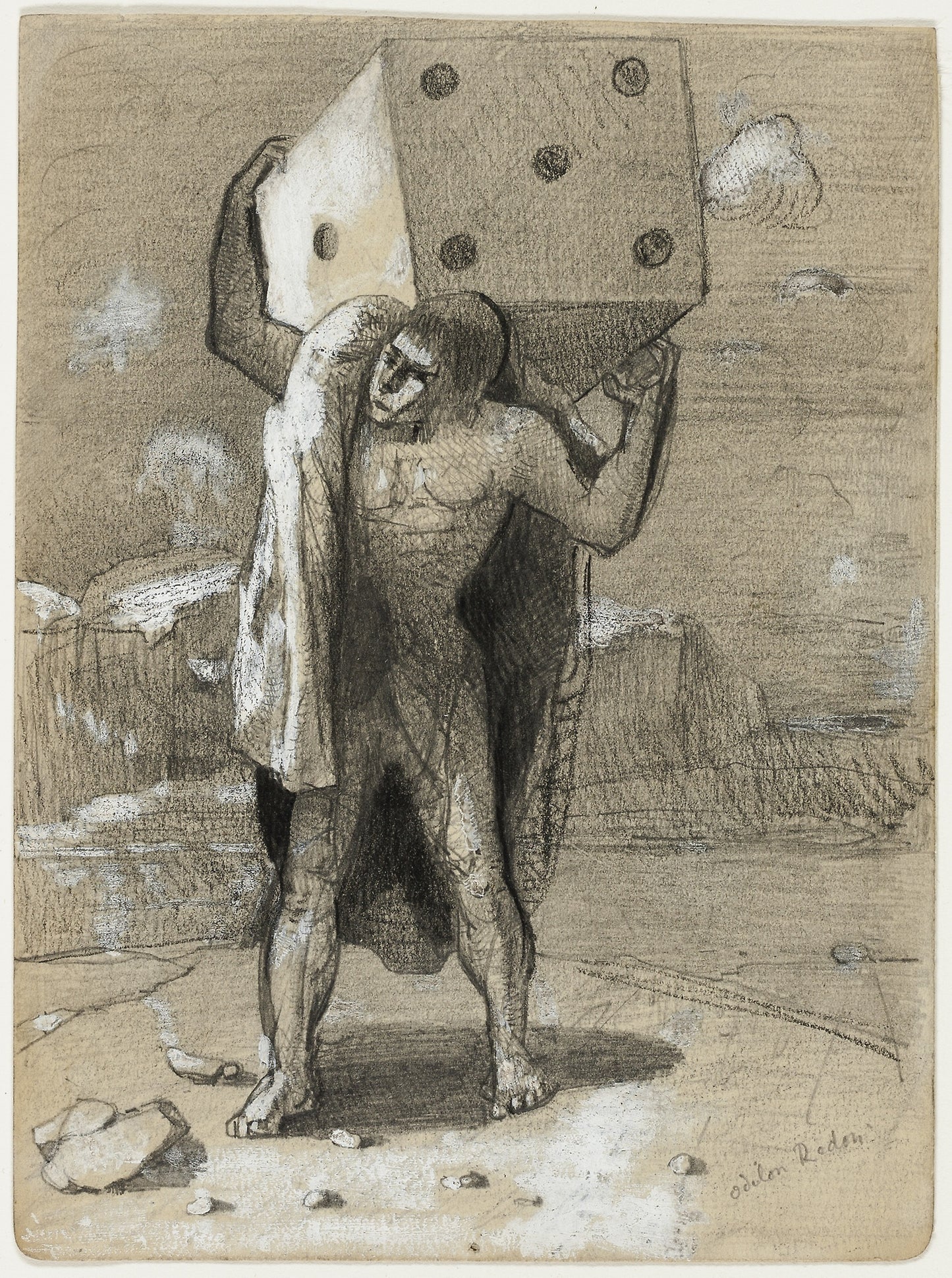 The Die, also called the Weight of Passions -  Odilon Redon,  Poster Print Wall Art