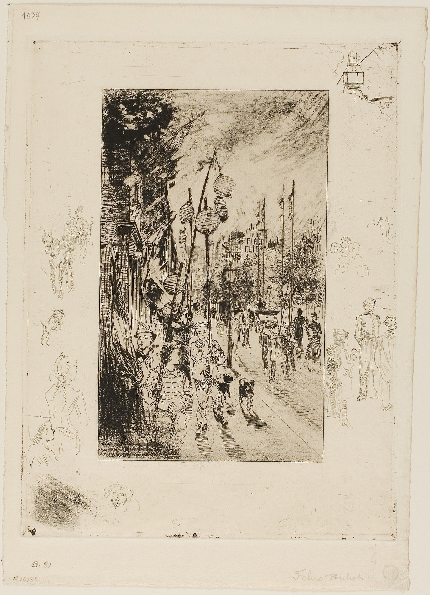 National Holiday -  Félix Hilaire Buhot,  Poster Print Wall Art