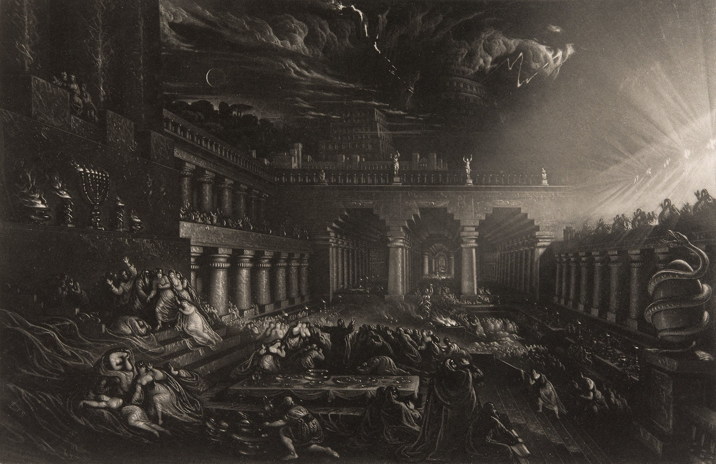 Belshazzar's Feast, from Illustrations of the Bible -  John Martin,  Poster Print Wall Art