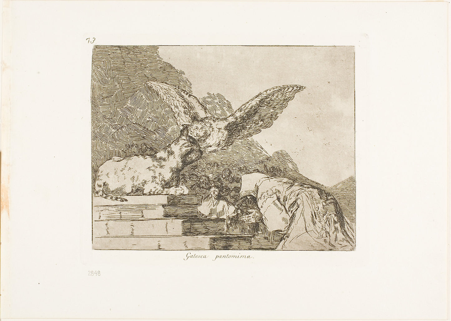 Feline pantomime, plate 73 from The Disasters of War -  Francisco José de Goya y Lucientes,  Poster Print Wall Art