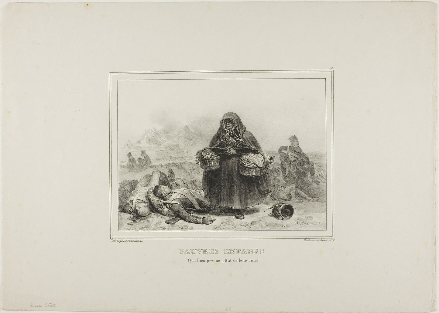 Poor Children!! May God take pity on their souls! -  Denis Auguste Marie Raffet (French, 1804-1860),  Poster Print Wall Art