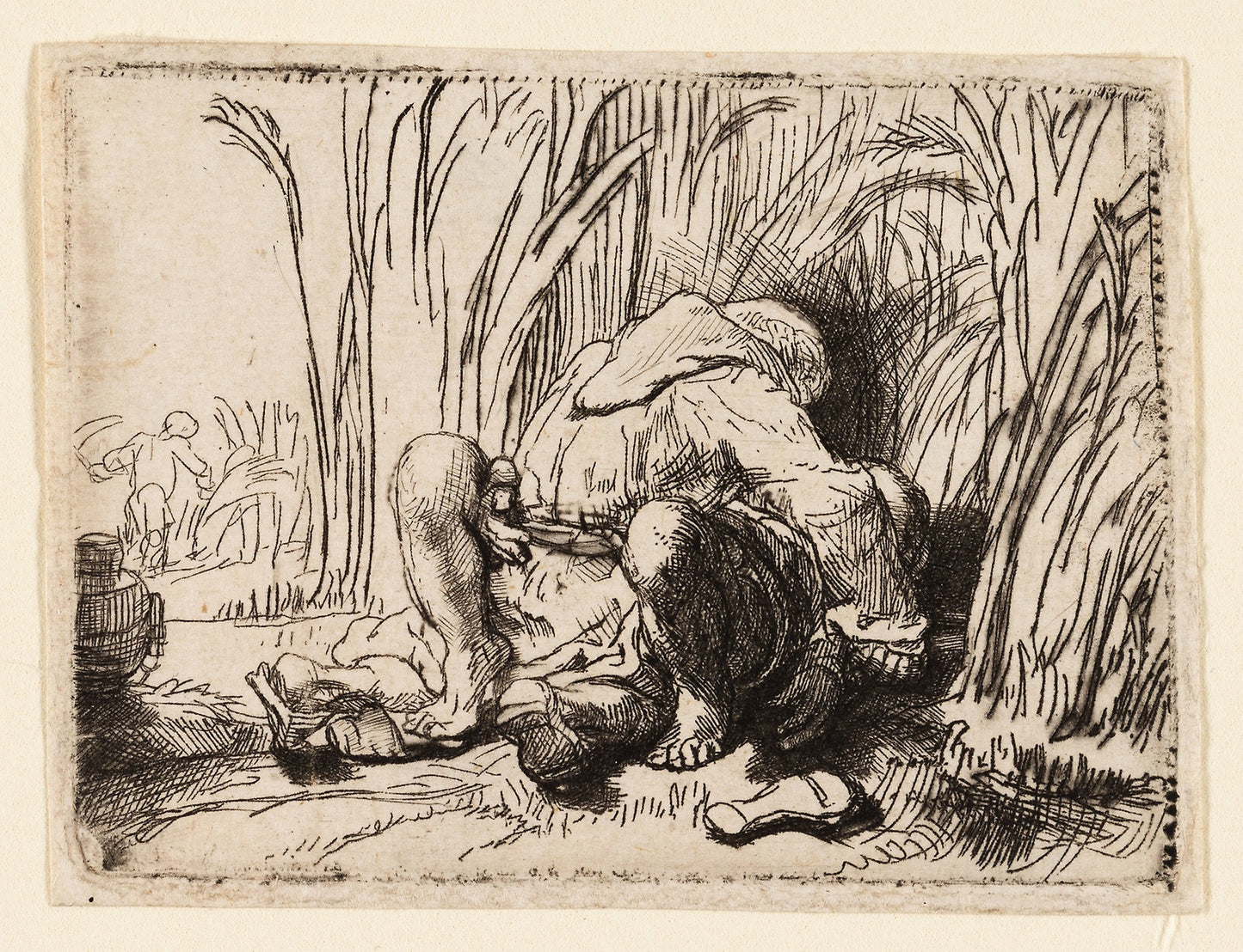 The Monk in the Cornfield -  Rembrandt van Rijn,  Poster Print Wall Art
