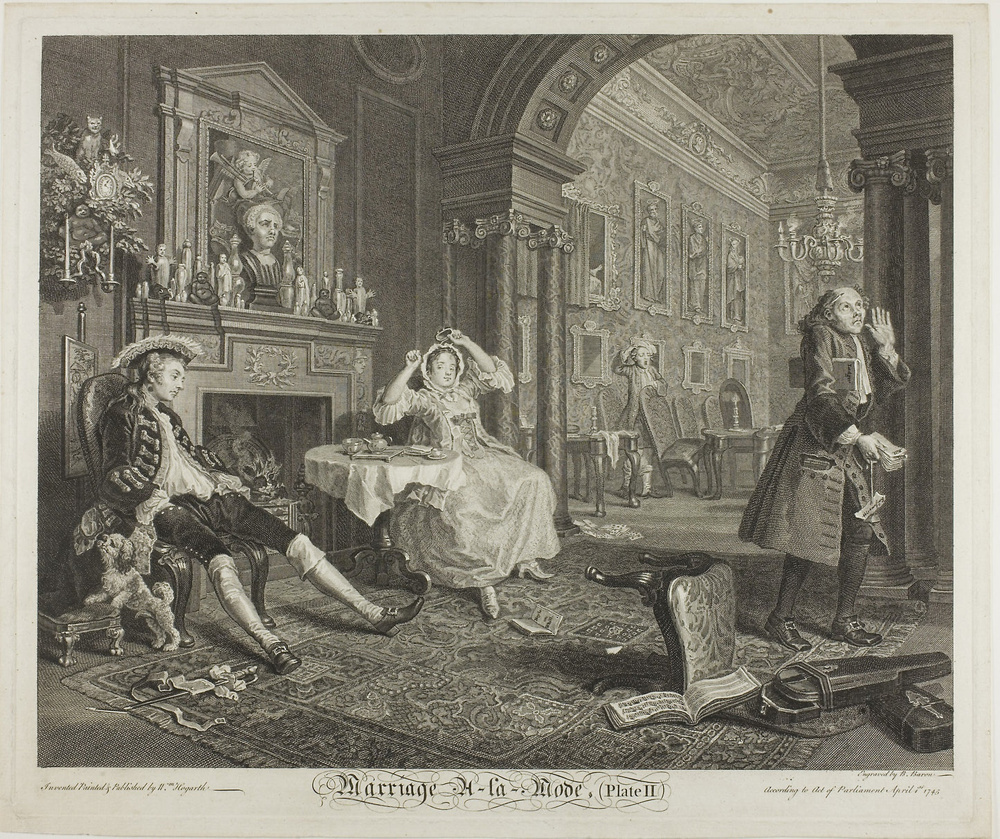 Plate Two, from Marriage à la Mode -  Bernard Baron (French, 1696-1762),  Poster Print Wall Art