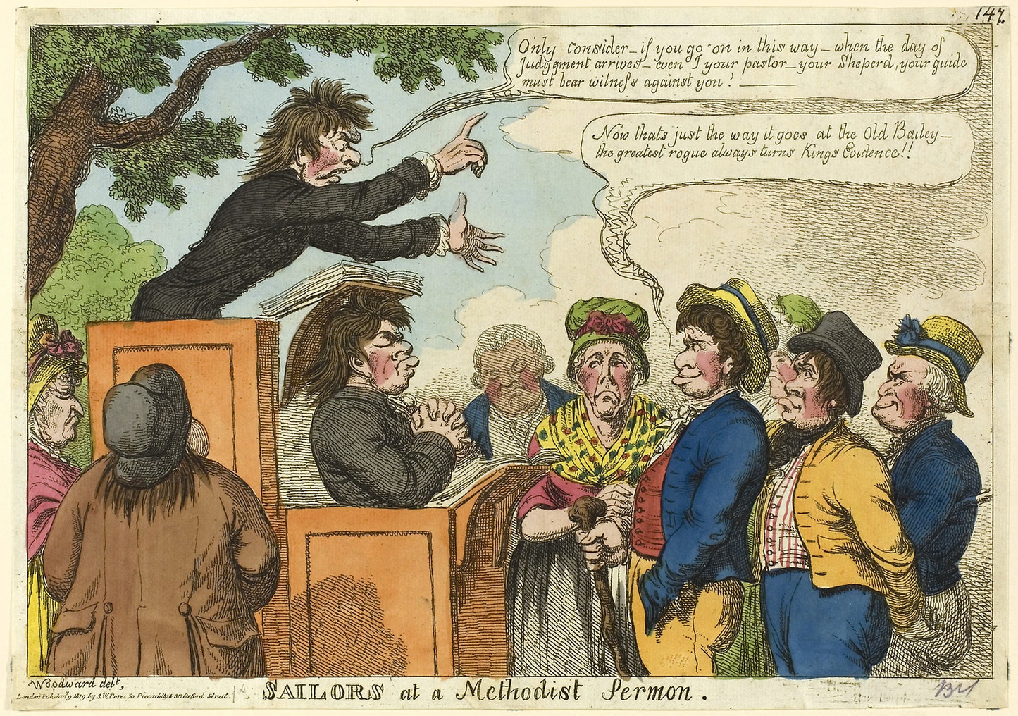 Sailors at a Methodist Sermon -  Unknown Artist (English, late 18th century),  Poster Print Wall Art