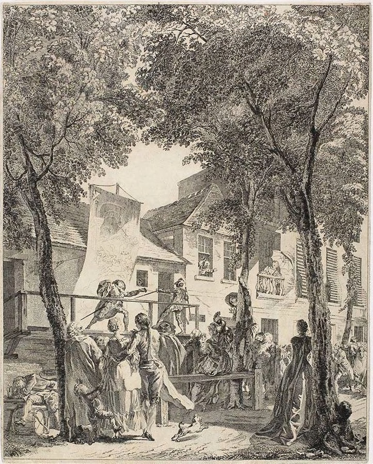 The Parade on the Boulevard -  Antoine-Jean Duclos (French, 1742-1795),  Poster Print Wall Art