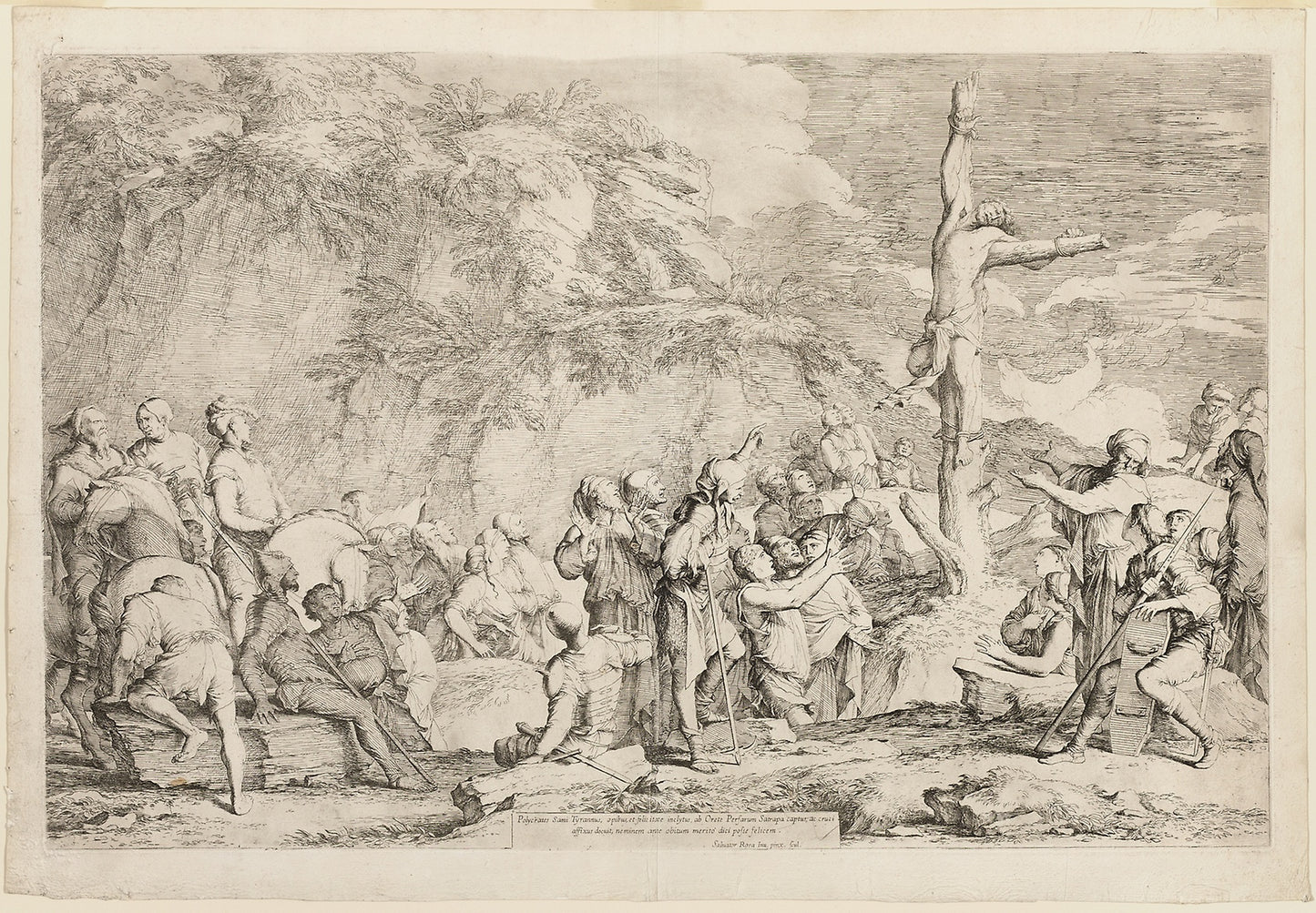 The Crucifixion of Polycrates -  Salvator Rosa,  Poster Print Wall Art