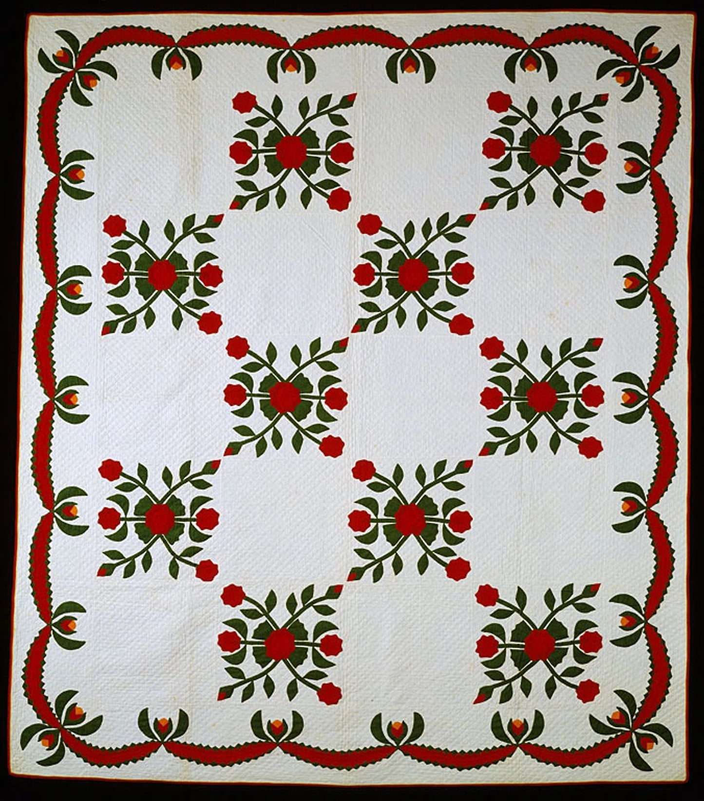 Bedcover (Peony Quilt) -  United States,  Poster Print Wall Art