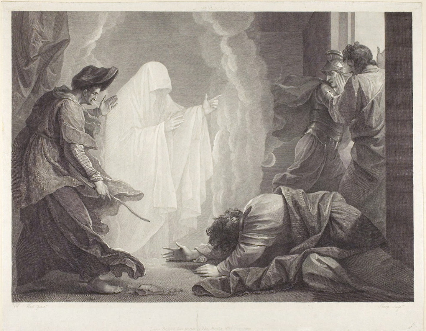 Saul and the Witch of Endor -  William Sharp (English, 1749-1824),  Poster Print Wall Art