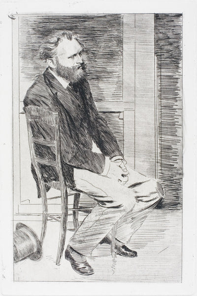 Manet Seated, Turned to the Right: Edgar Degas,16x12"(A3) Poster