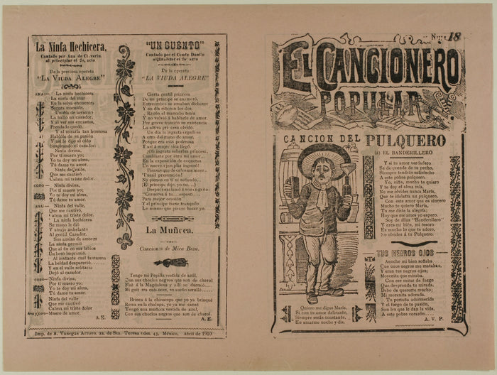 El cancionero popular, num. 18 (The Popular Songbook, No. 18): José Guadalupe Posada,16x12