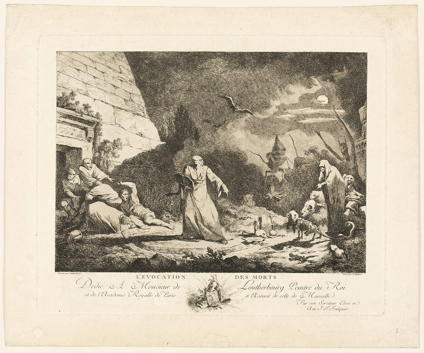 Evocation of the Dead -  Joseph Francoise Foulquier (French, 1749-1812),  Poster Print Wall Art