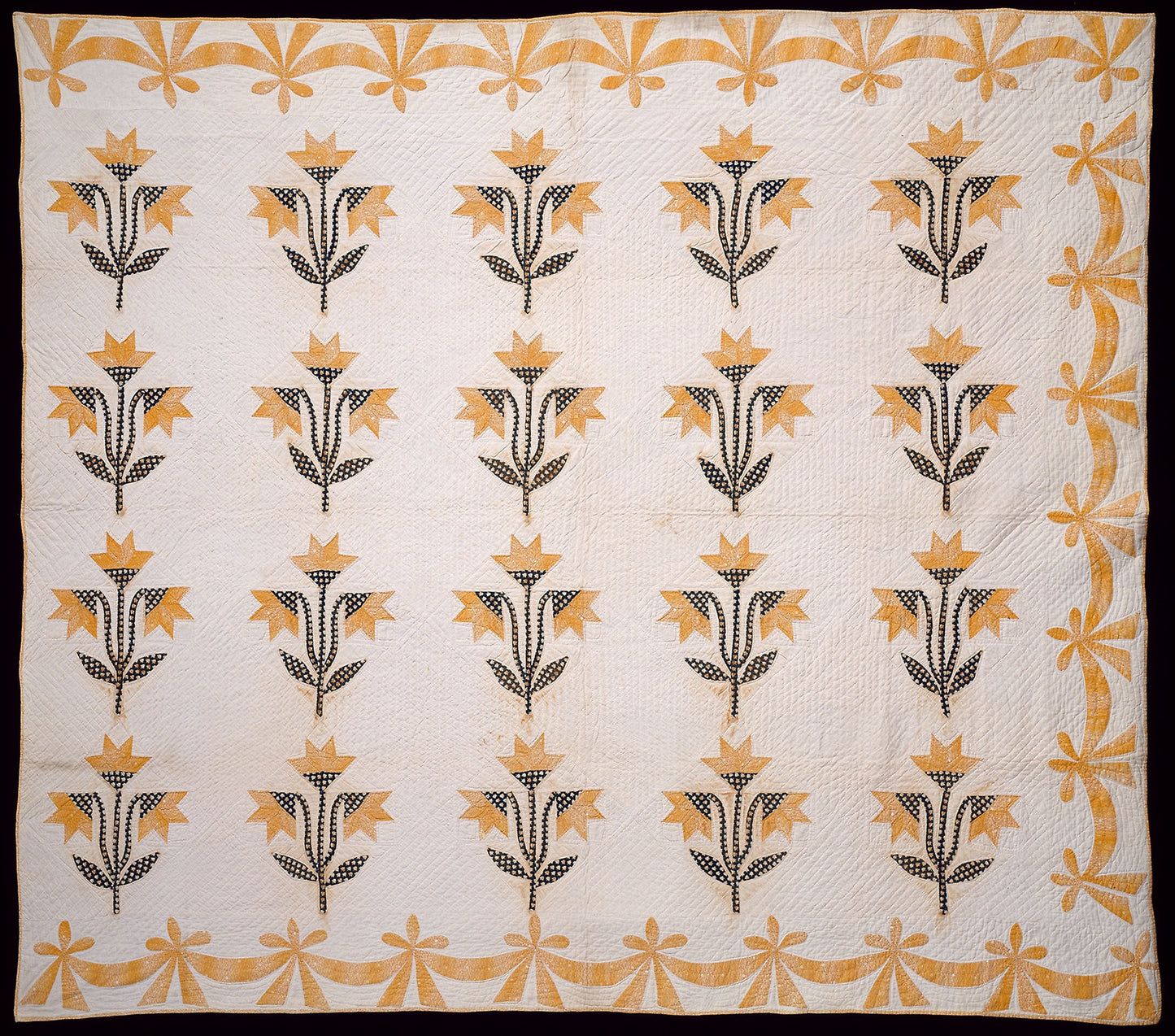 Bedcover (North Carolina Lily or Virginia Lily Quilt) -  United States,  Poster Print Wall Art