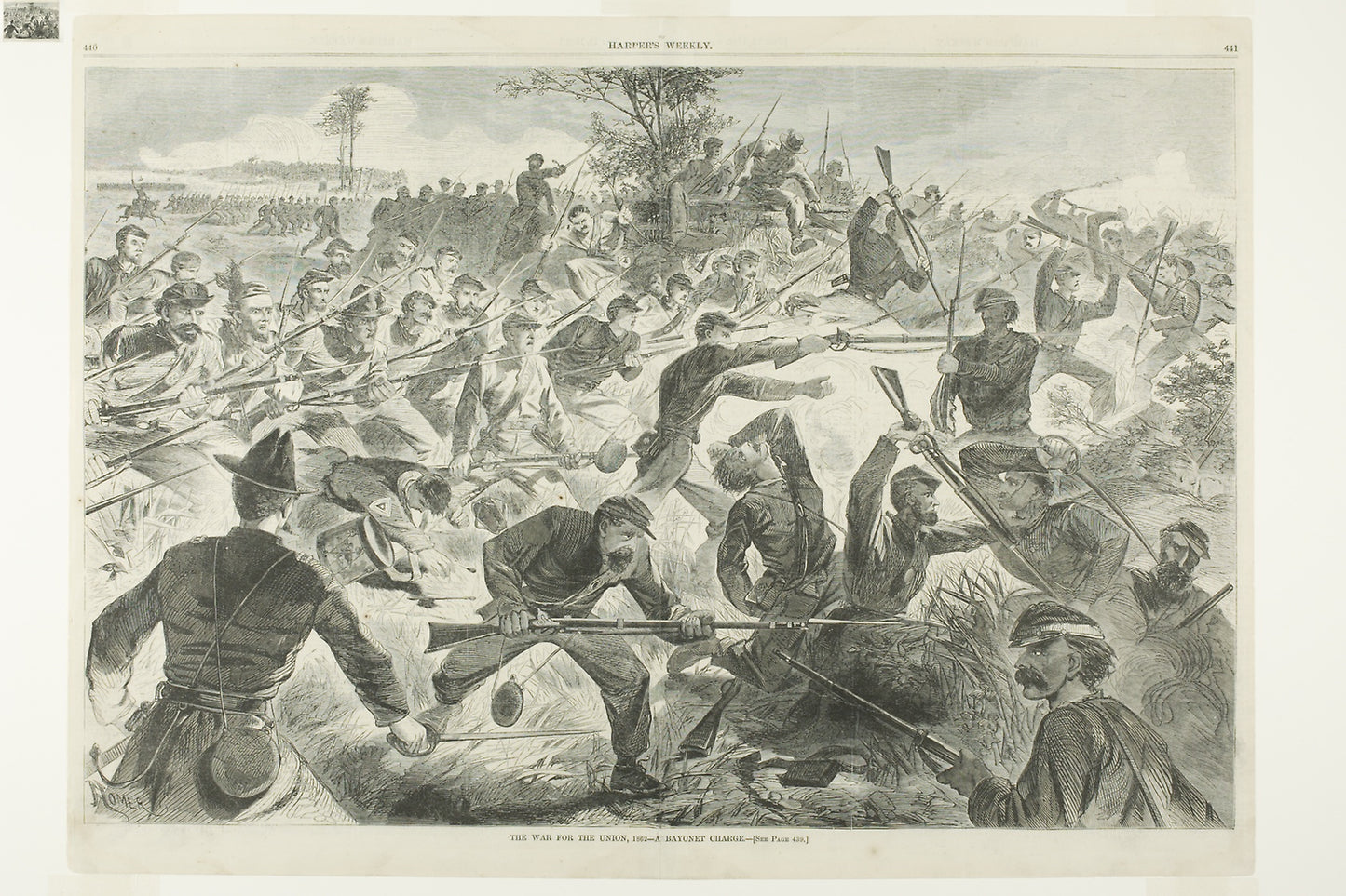 The War for the Union, 1862—A Bayonet Charge: Winslow Homer (American, 1836-1910),16x12"(A3) Poster