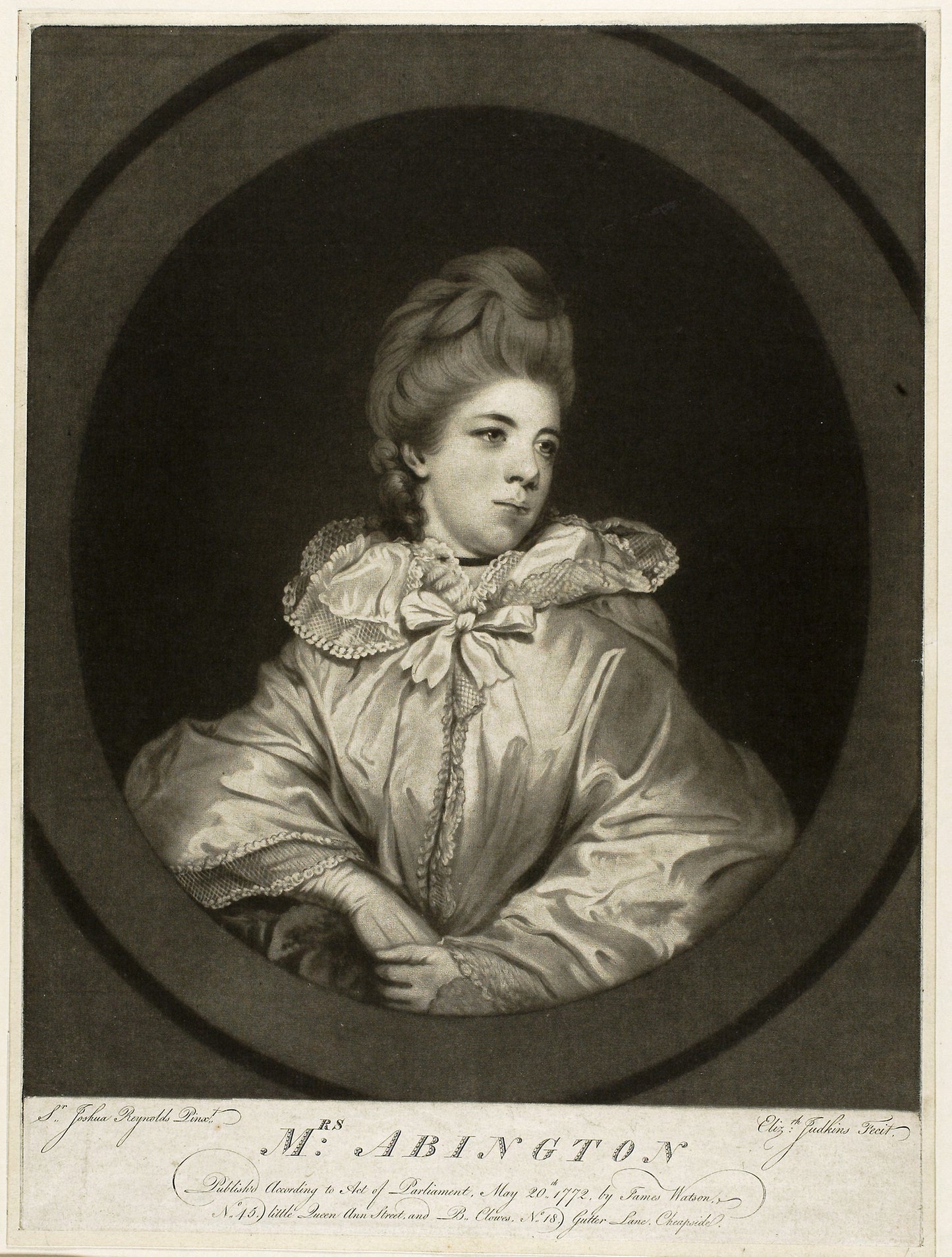 Mrs. Abington -  Elizabeth Judkins (English, active 1772),  Poster Print Wall Art