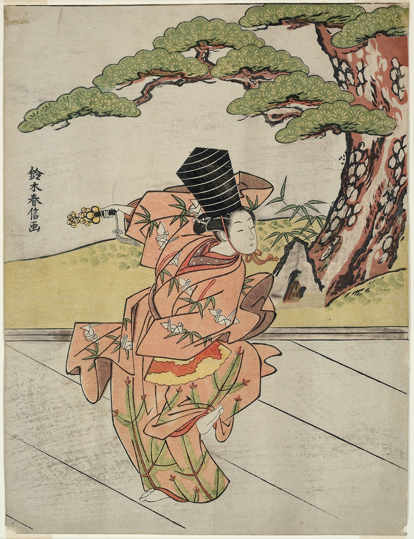 Female Sanbaso Dancer -  Suzuki Harunobu ?? ??,  Poster Print Wall Art