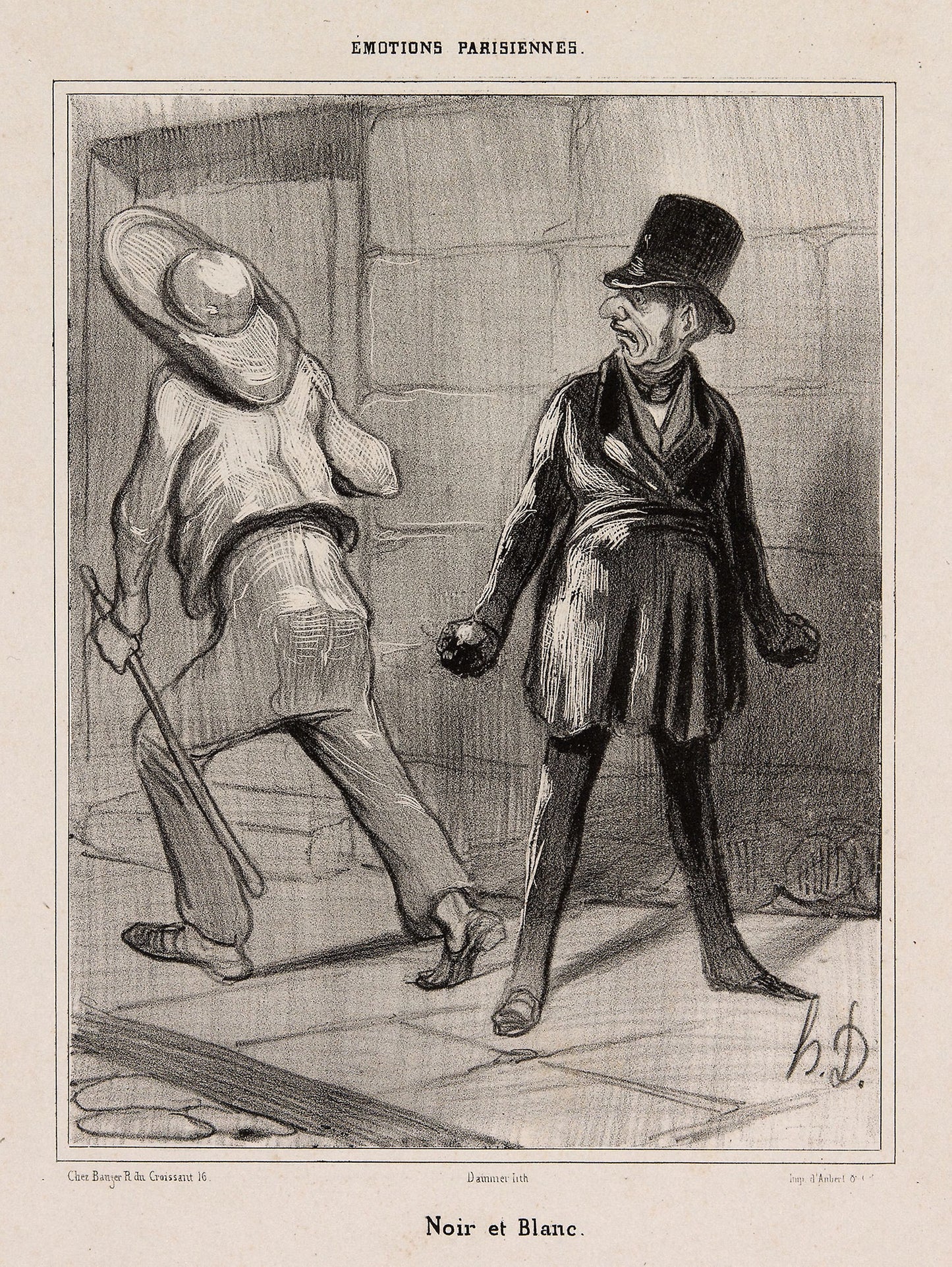 Black and white, plate 23 from Émotions Parisiennes -  Honoré Victorin Daumier,  Poster Print Wall Art