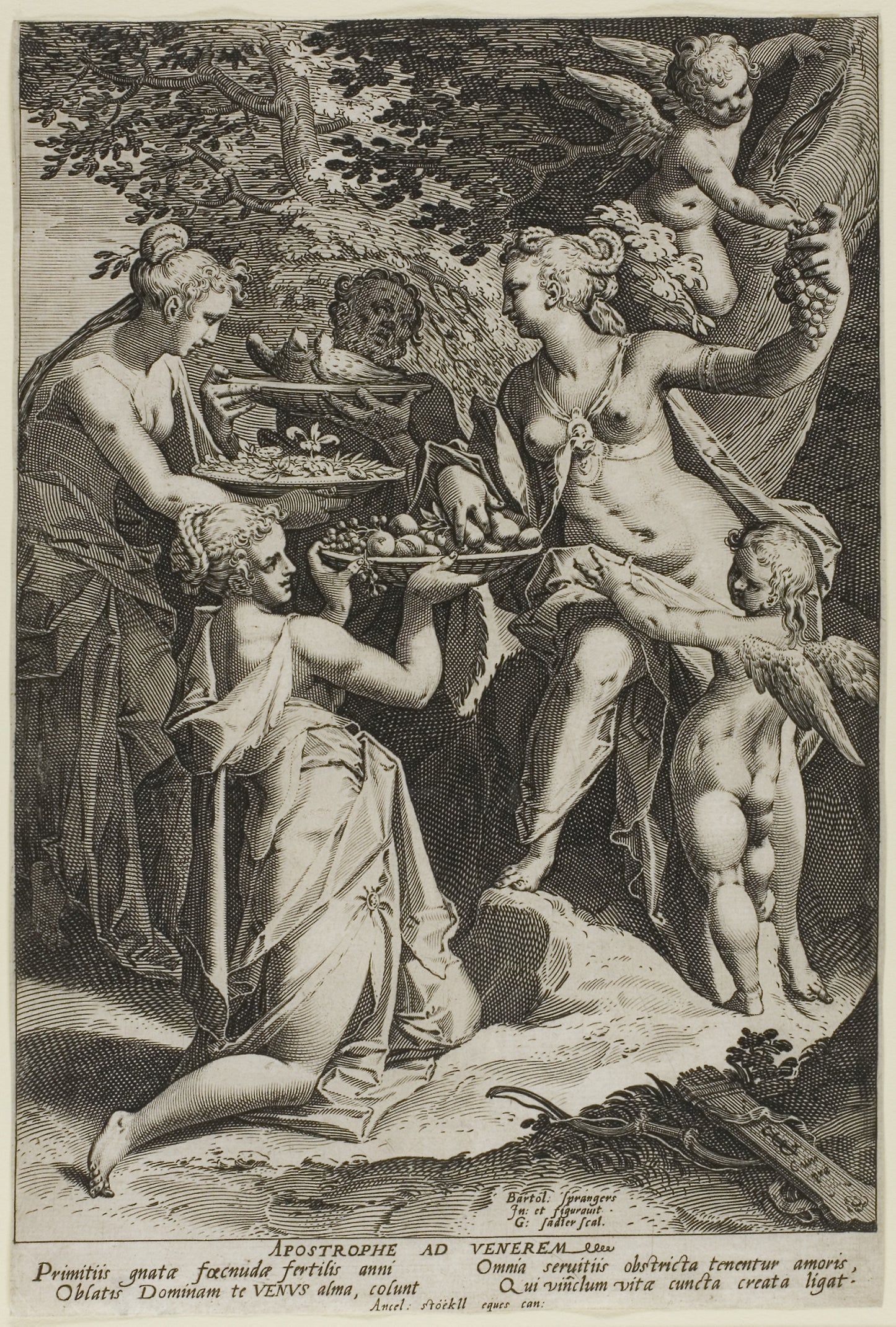 Venus Receiving Gifts -  Aegidius Sadeler (Flemish, 1570-1629),  Poster Print Wall Art