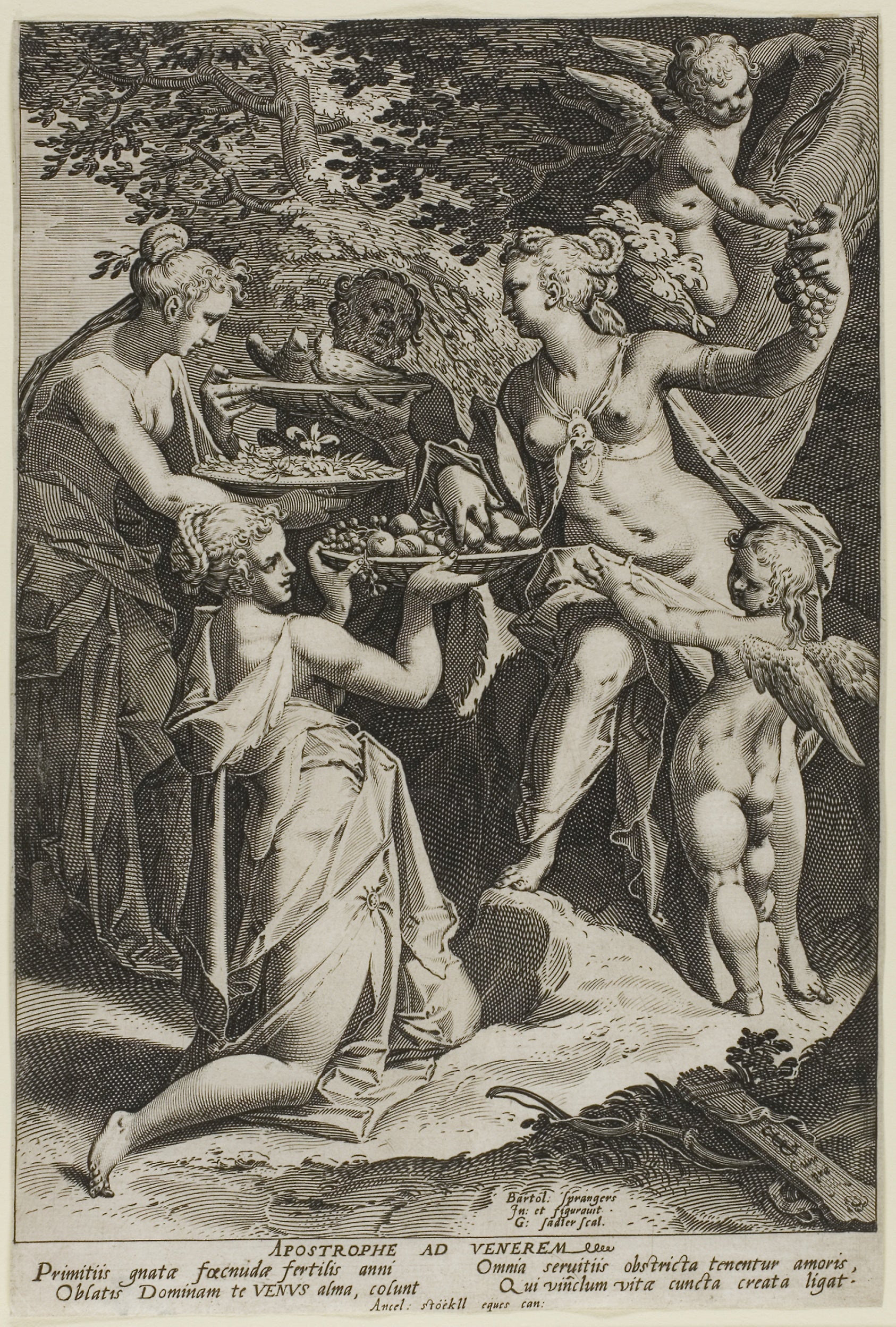 Venus Receiving Gifts: Aegidius Sadeler (Flemish, 1570-1629),16x12"(A3) Poster